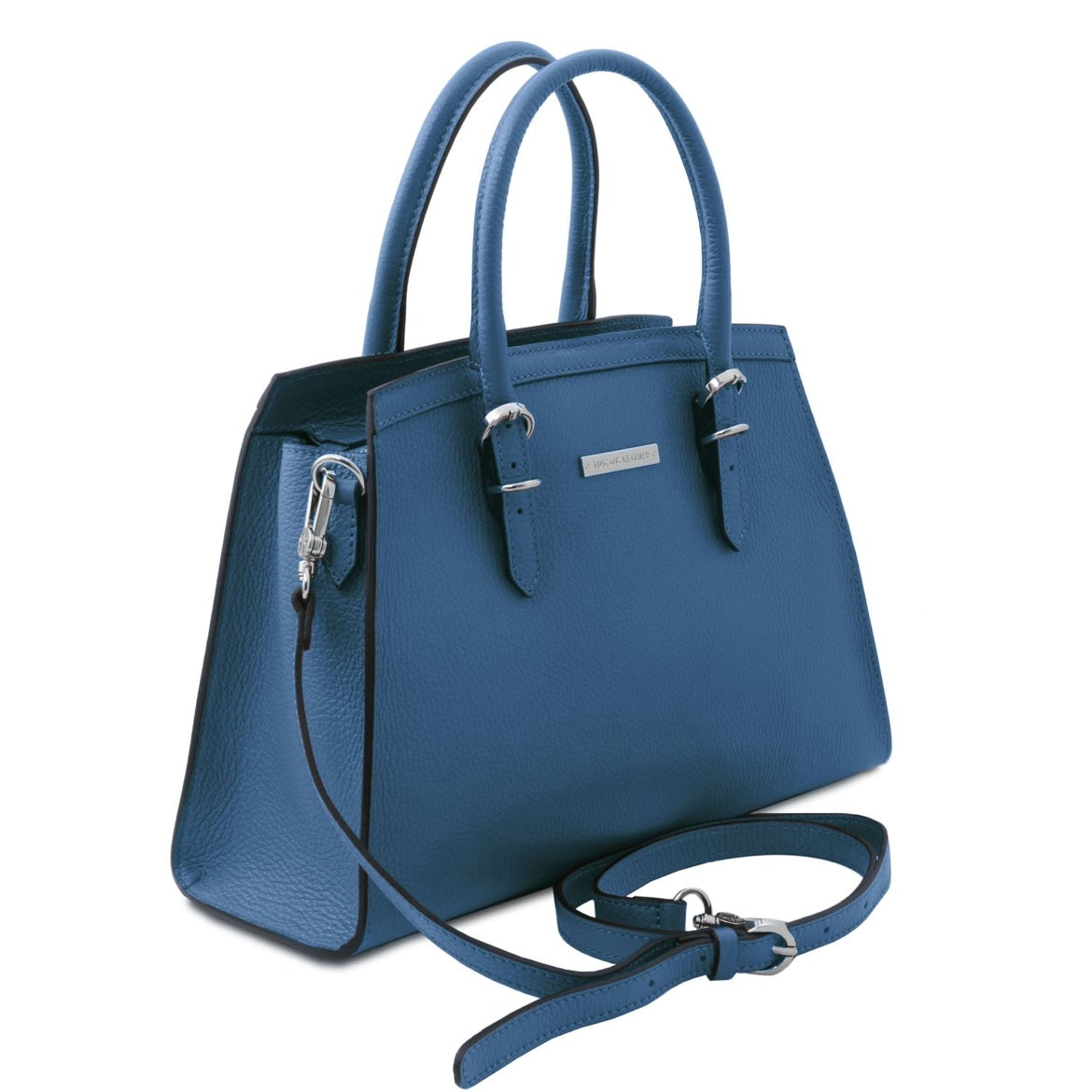 The Tropical Duchess Tuscany Leather  TL BAG TL142147 Leather Handbag in Denim