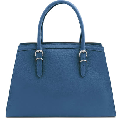 The Tropical Duchess Tuscany Leather  TL BAG TL142147 Leather Handbag in Denim