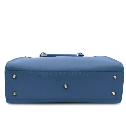 The Tropical Duchess Tuscany Leather  TL BAG TL142147 Leather Handbag in Denim