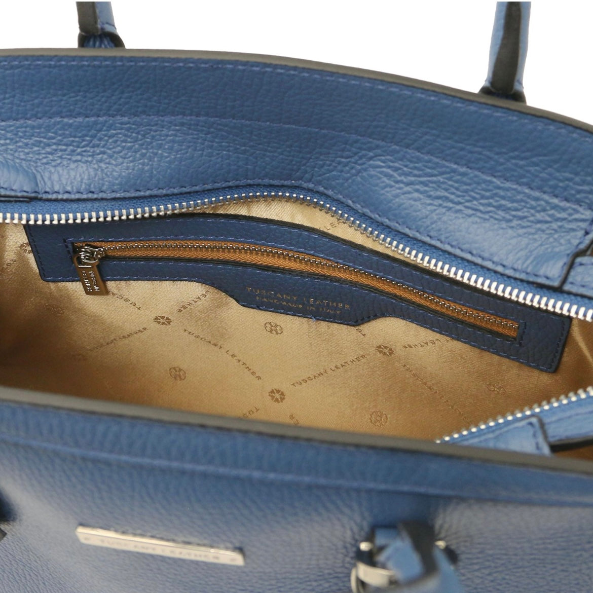 The Tropical Duchess Tuscany Leather  TL BAG TL142147 Leather Handbag in Denim