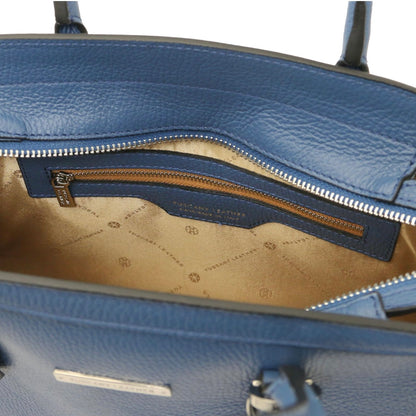 The Tropical Duchess Tuscany Leather  TL BAG TL142147 Leather Handbag in Denim