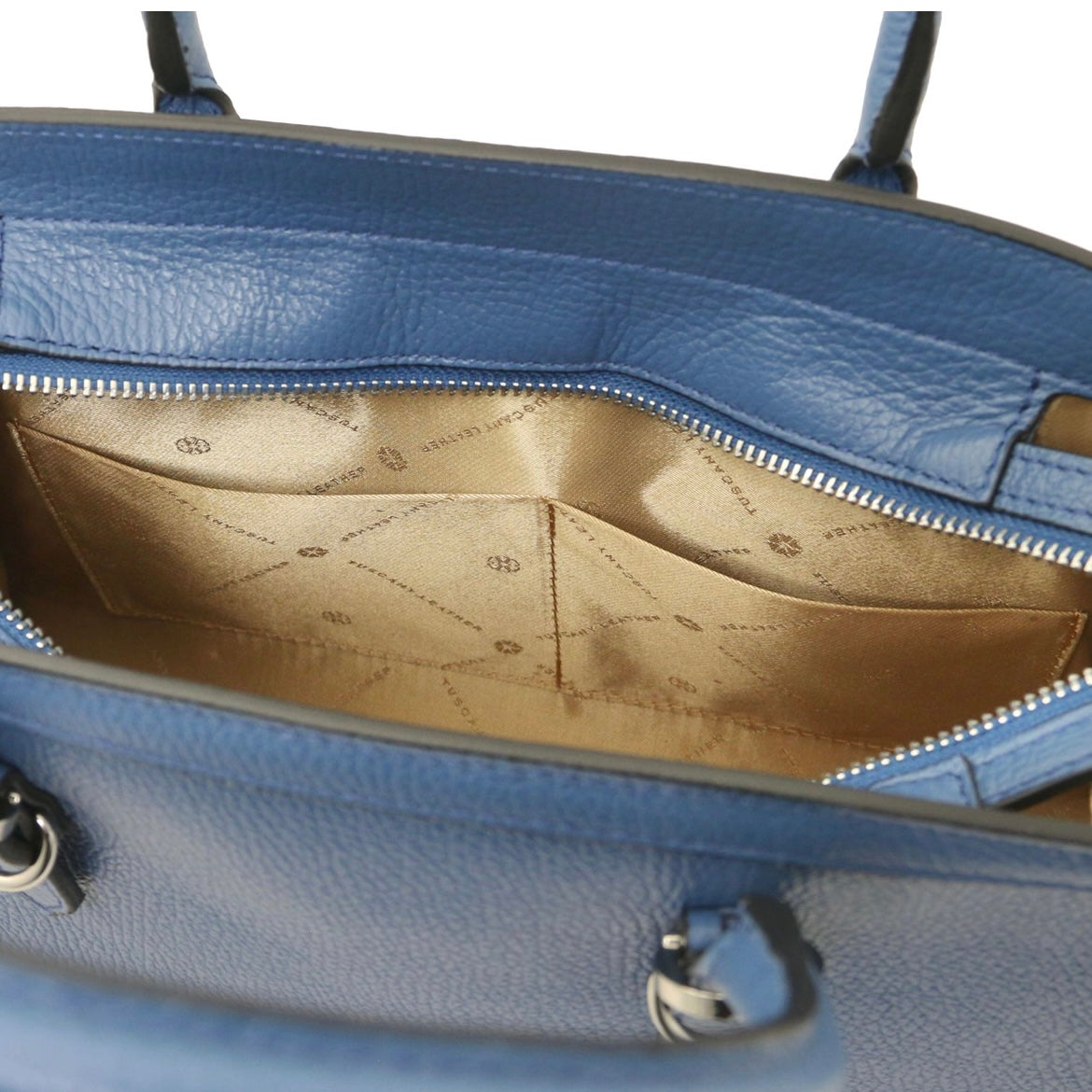 The Tropical Duchess Tuscany Leather  TL BAG TL142147 Leather Handbag in Denim