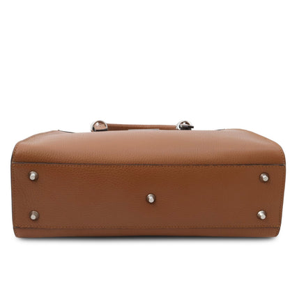 The Tropical Duchess Tuscany Leather  TL BAG TL142147 Leather Handbag in Cognac