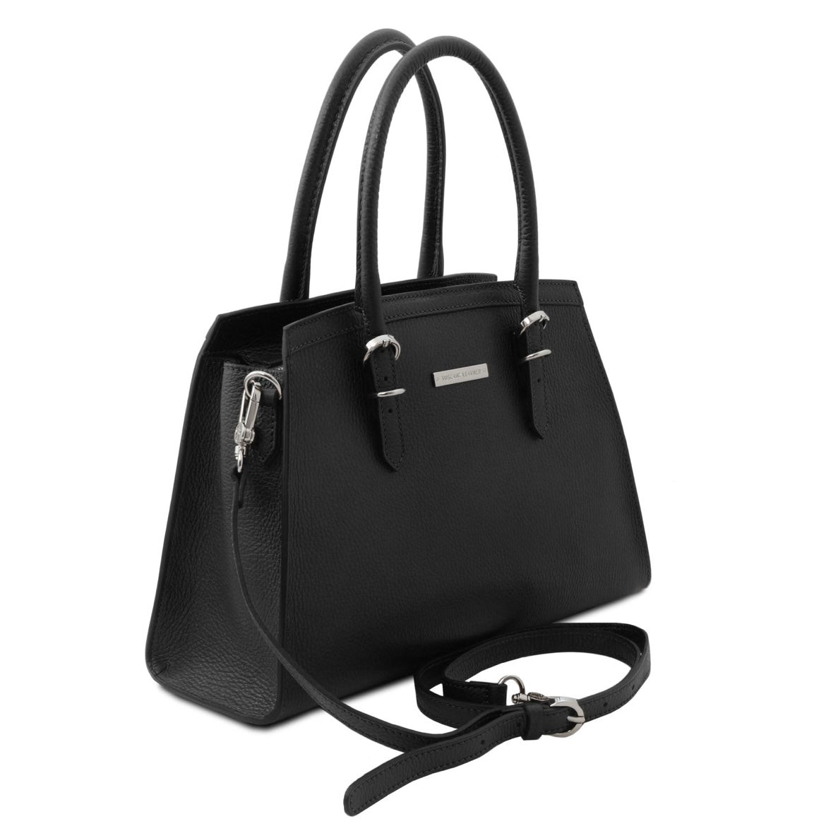 The Tropical Duchess Tuscany Leather  TL BAG TL142147 Leather Handbag in Black