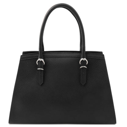 The Tropical Duchess Tuscany Leather  TL BAG TL142147 Leather Handbag in Black