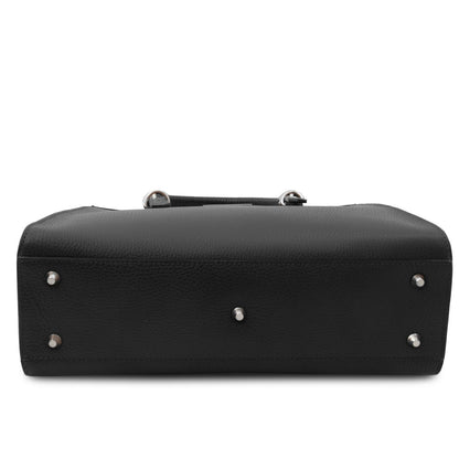 The Tropical Duchess Tuscany Leather  TL BAG TL142147 Leather Handbag in Black