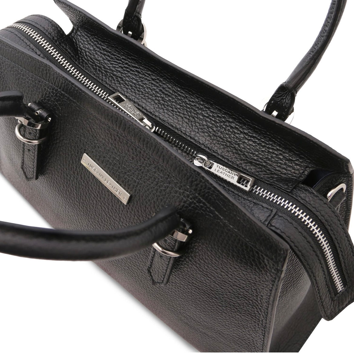 The Tropical Duchess Tuscany Leather  TL BAG TL142147 Leather Handbag in Black