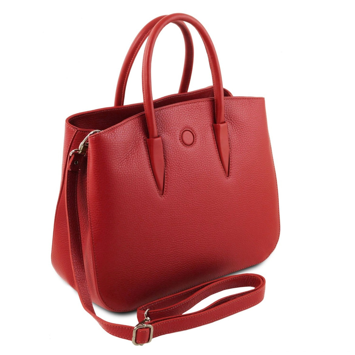 The Tropical Duchess Tuscany Leather  TL BAG CAMELIA TL141728 Leather Handbag in Lipstick Red