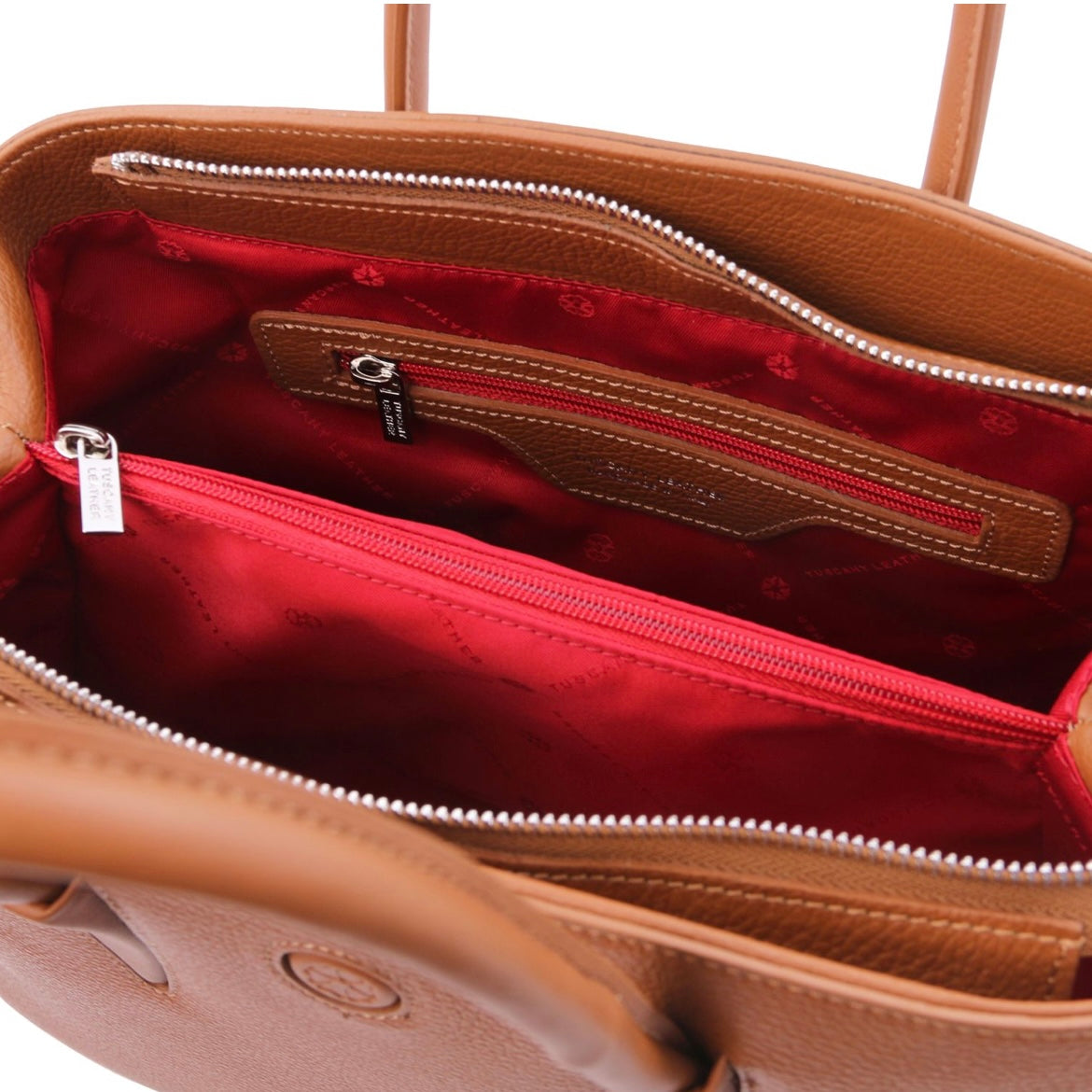 The Tropical Duchess Tuscany Leather  TL BAG CAMELIA TL141728 Leather Handbag in Cognac