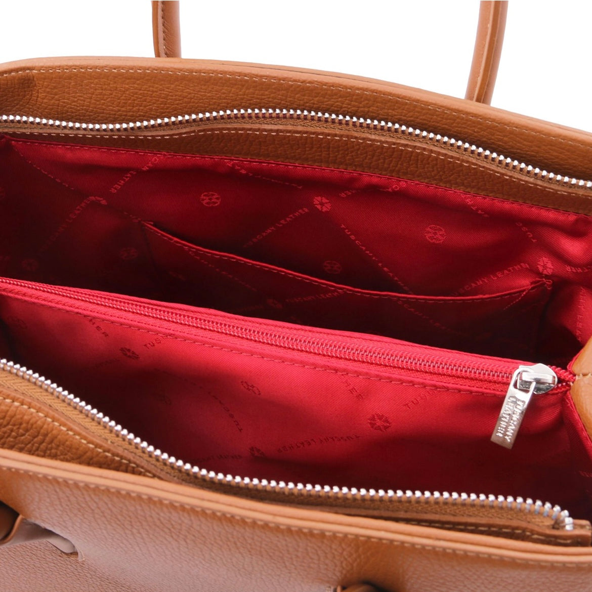 The Tropical Duchess Tuscany Leather  TL BAG CAMELIA TL141728 Leather Handbag in Cognac