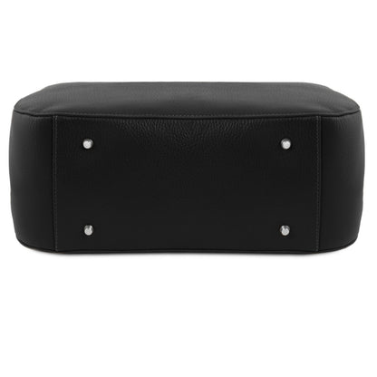 The Tropical Duchess Tuscany Leather  TL BAG CAMELIA TL141728 Leather Handbag in Black