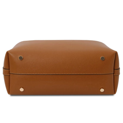 The Tropical Duchess Tuscany Leather  TL BAG CLIO TL141690 Leather Secchiello bag in Cognac