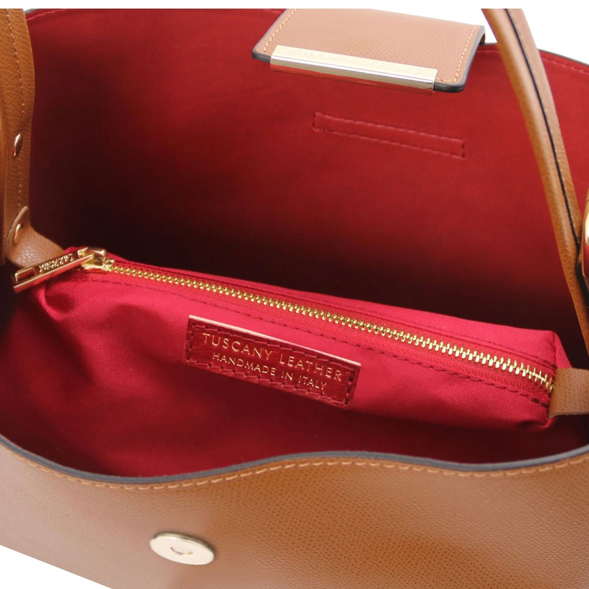 The Tropical Duchess Tuscany Leather  TL BAG CLIO TL141690 Leather Secchiello bag in Cognac