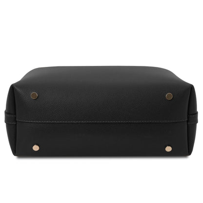 The Tropical Duchess Tuscany Leather  TL BAG CLIO TL141690 Leather Secchiello bag in Black