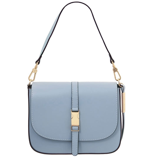 The Tropical Duchess Tuscany Leather  TL BAG NAUSICA TL141598 Leather Shoulder bag in Light Blue