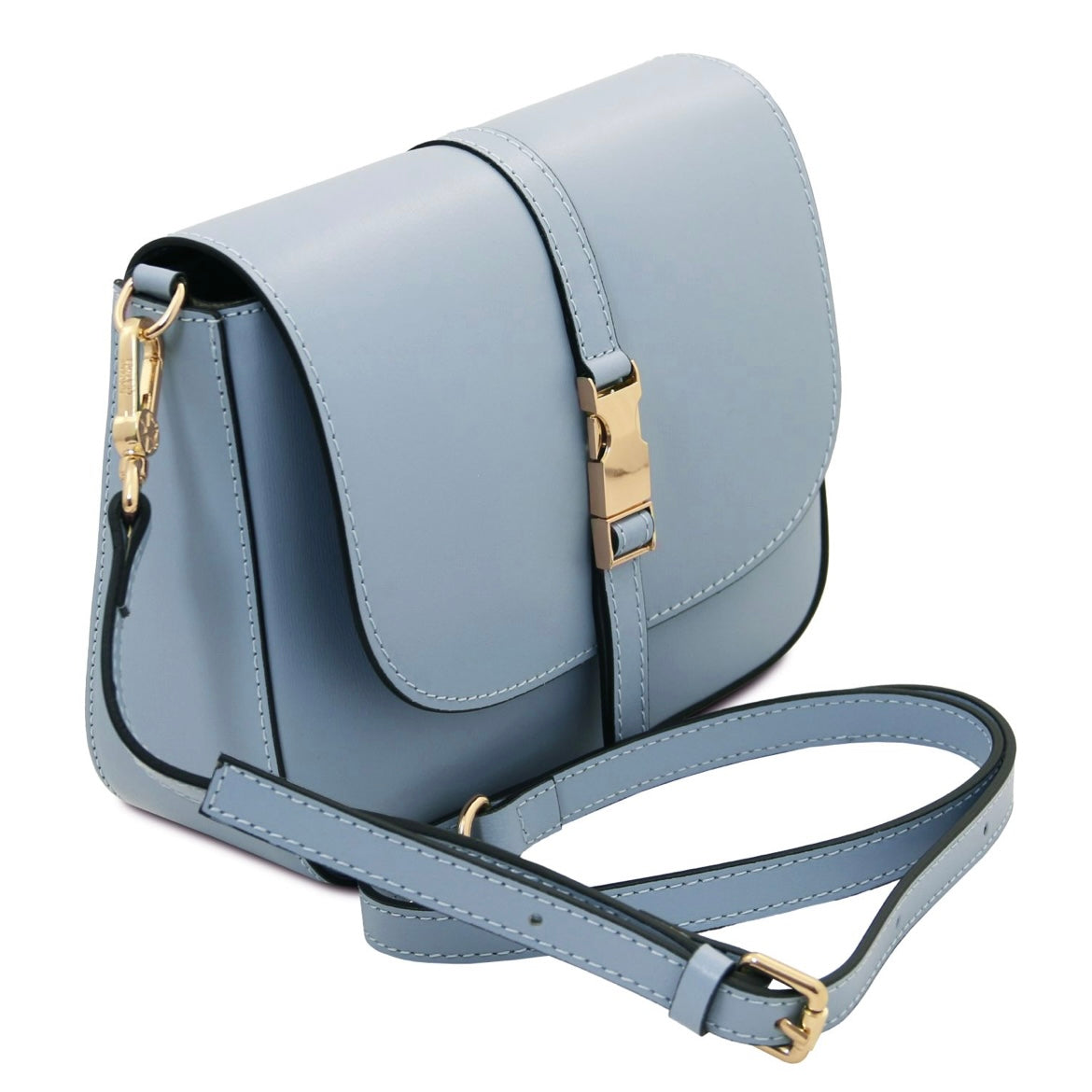 The Tropical Duchess Tuscany Leather  TL BAG NAUSICA TL141598 Leather Shoulder bag in Light Blue