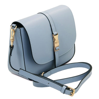 The Tropical Duchess Tuscany Leather  TL BAG NAUSICA TL141598 Leather Shoulder bag in Light Blue