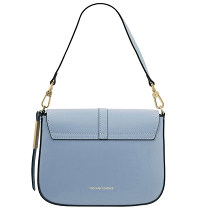 The Tropical Duchess Tuscany Leather  TL BAG NAUSICA TL141598 Leather Shoulder bag in Light Blue