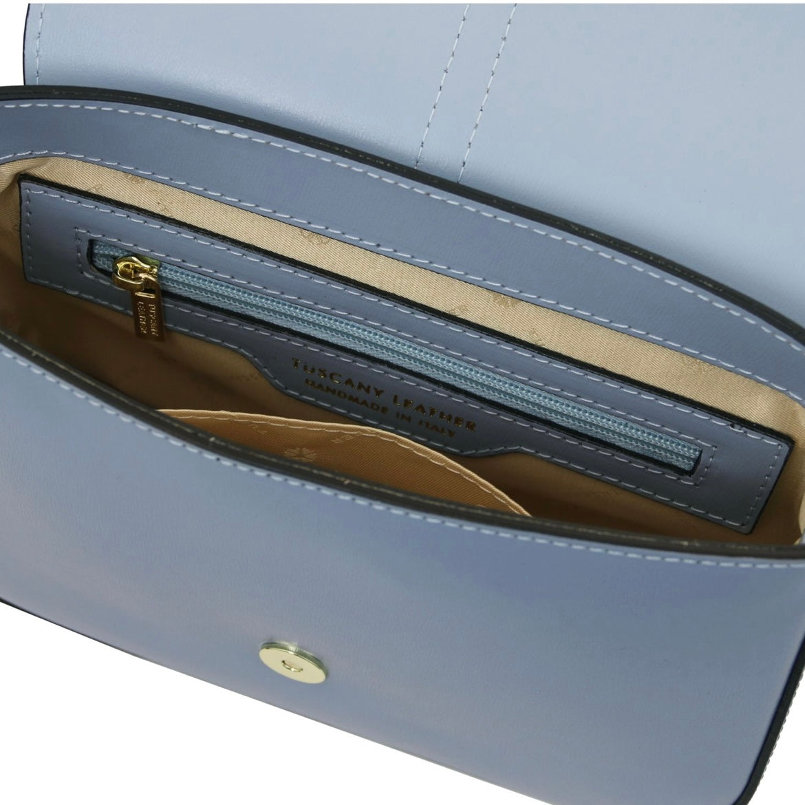 The Tropical Duchess Tuscany Leather  TL BAG NAUSICA TL141598 Leather Shoulder bag in Light Blue