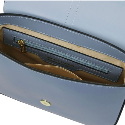 The Tropical Duchess Tuscany Leather  TL BAG NAUSICA TL141598 Leather Shoulder bag in Light Blue