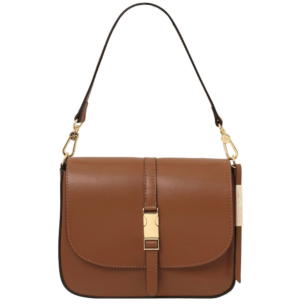 The Tropical Duchess Tuscany Leather  TL BAG NAUSICA TL141598 Leather Shoulder bag in Cognac