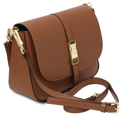 The Tropical Duchess Tuscany Leather  TL BAG NAUSICA TL141598 Leather Shoulder bag in Cognac