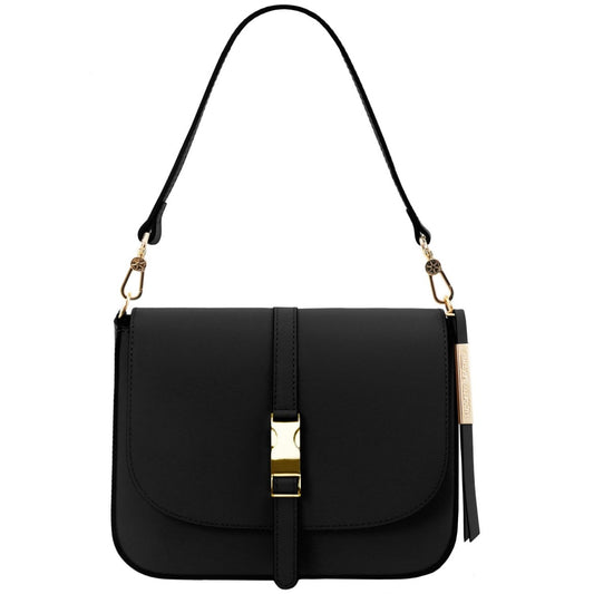 The Tropical Duchess Tuscany Leather  TL BAG NAUSICA TL141598 Leather Shoulder bag in Black