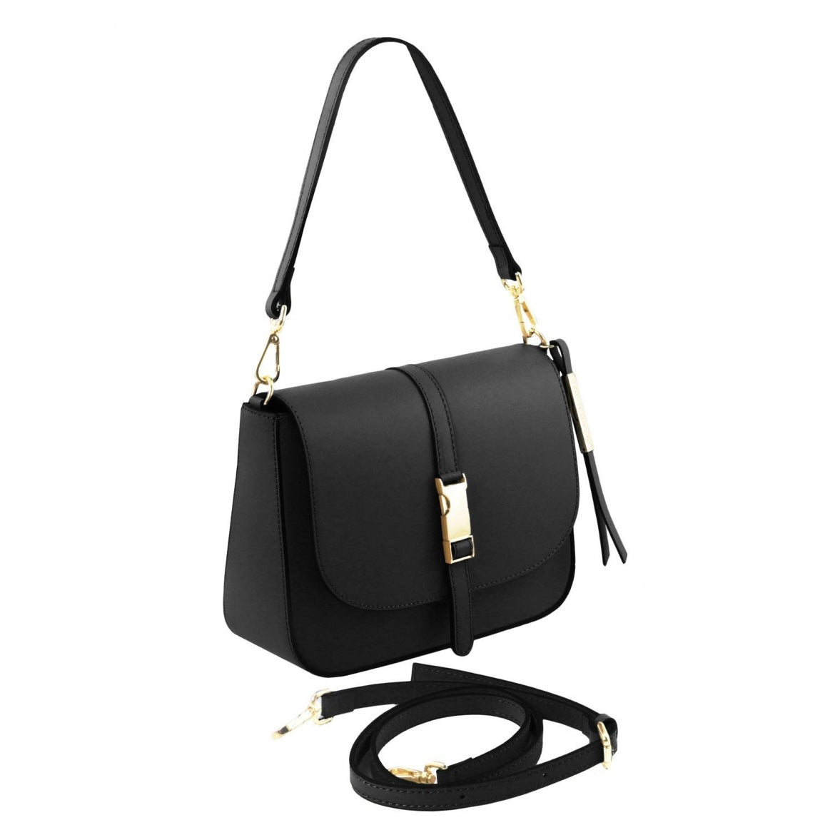 The Tropical Duchess Tuscany Leather  TL BAG NAUSICA TL141598 Leather Shoulder bag in Black