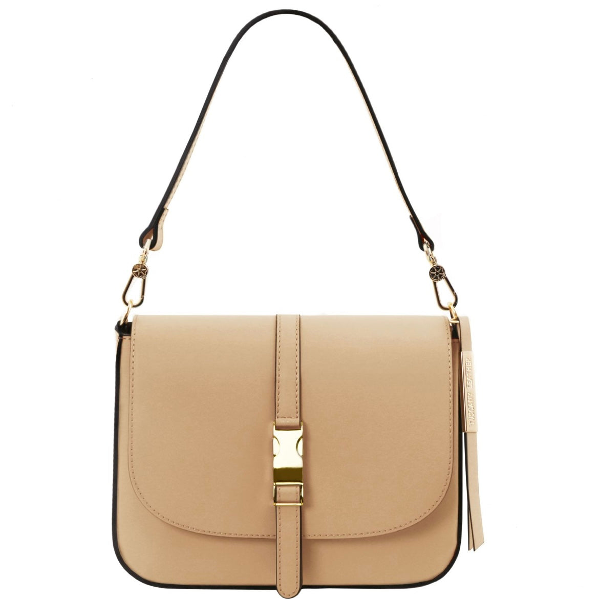 The Tropical Duchess Tuscany Leather  TL BAG NAUSICA TL141598 Leather Shoulder bag in Champagne
