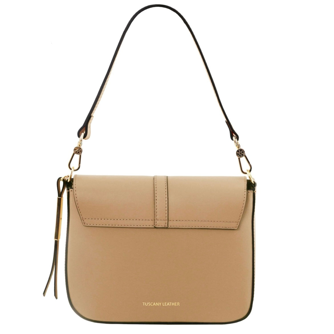The Tropical Duchess Tuscany Leather  TL BAG NAUSICA TL141598 Leather Shoulder bag in Champagne