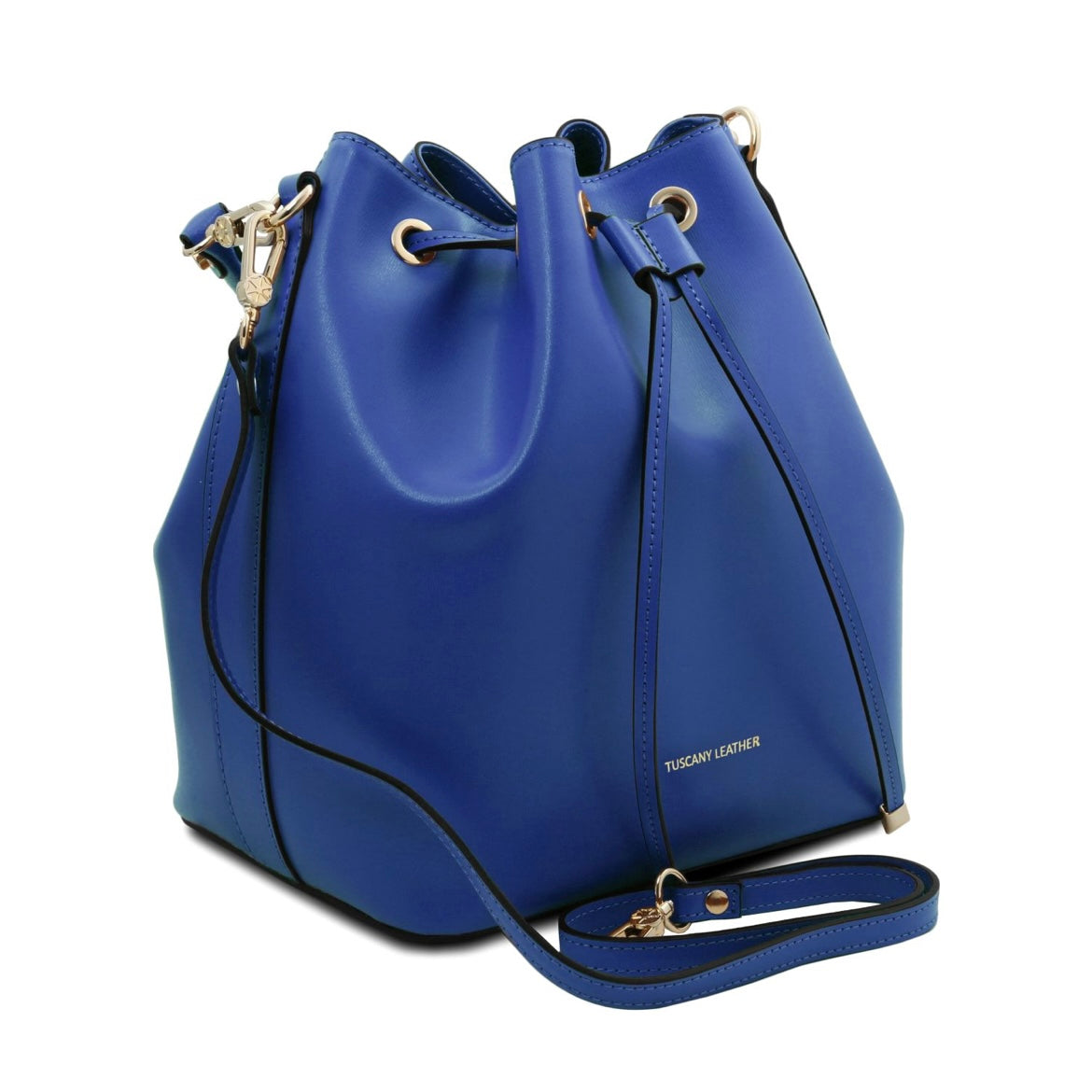 The Tropical Duchess Tuscany Leather  TL BAG VITTORIA TL141531 Leather Bucket bag in Blue