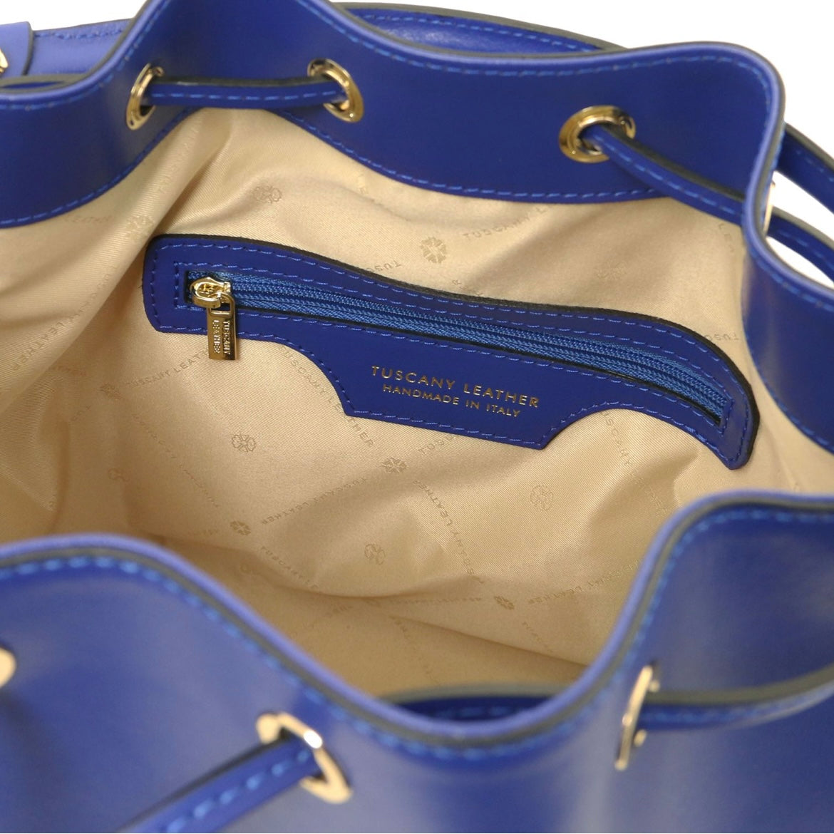 The Tropical Duchess Tuscany Leather  TL BAG VITTORIA TL141531 Leather Bucket bag in Blue