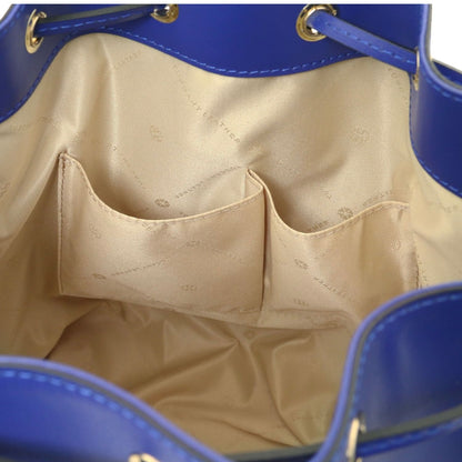 The Tropical Duchess Tuscany Leather  TL BAG VITTORIA TL141531 Leather Bucket bag in Blue