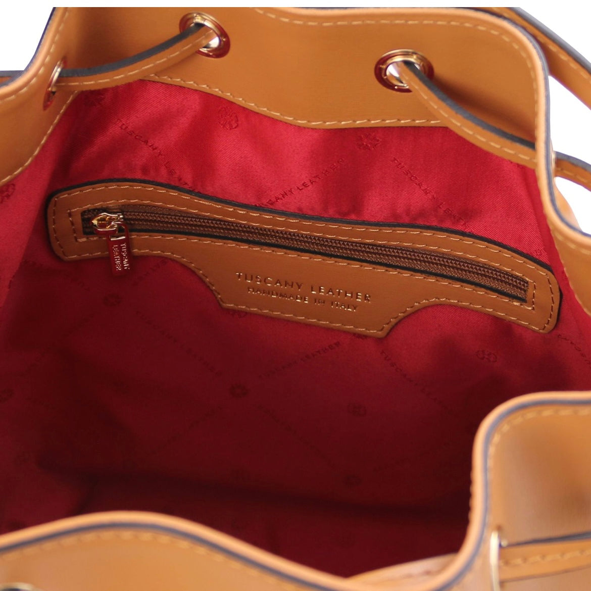 The Tropical Duchess Tuscany Leather  TL BAG VITTORIA TL141531 Leather Bucket bag in Cognac