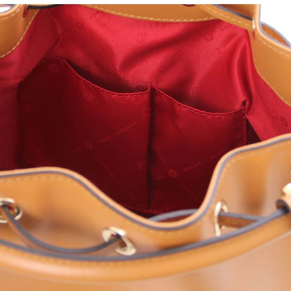 The Tropical Duchess Tuscany Leather  TL BAG VITTORIA TL141531 Leather Bucket bag in Cognac