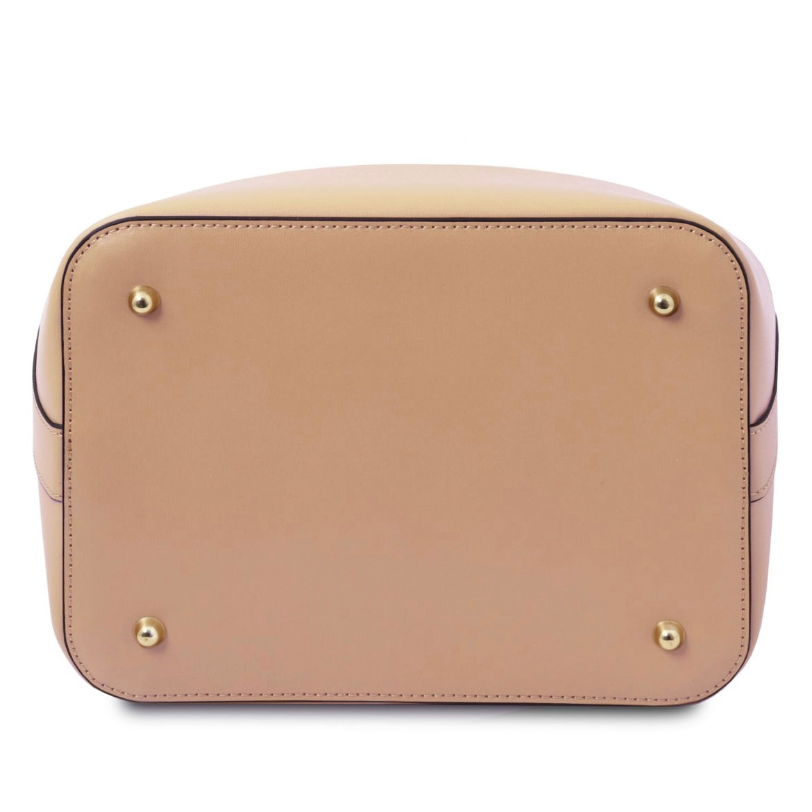 The Tropical Duchess Tuscany Leather  TL BAG VITTORIA TL141531 Leather Bucket bag in Champagne