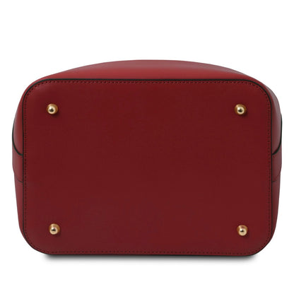 The Tropical Duchess Tuscany Leather  TL BAG VITTORIA TL141531 Leather Bucket bag in Red