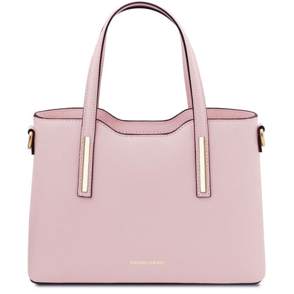 The Tropical Duchess Tuscany Leather  TL BAG OLIMPIA TL141521 Leather Tote - Small Size  in Ballet Pink