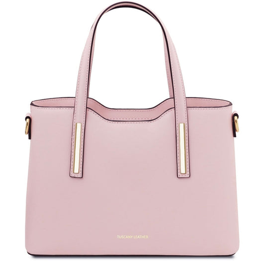 The Tropical Duchess Tuscany Leather  TL BAG OLIMPIA TL141521 Leather Tote - Small Size  in Ballet Pink