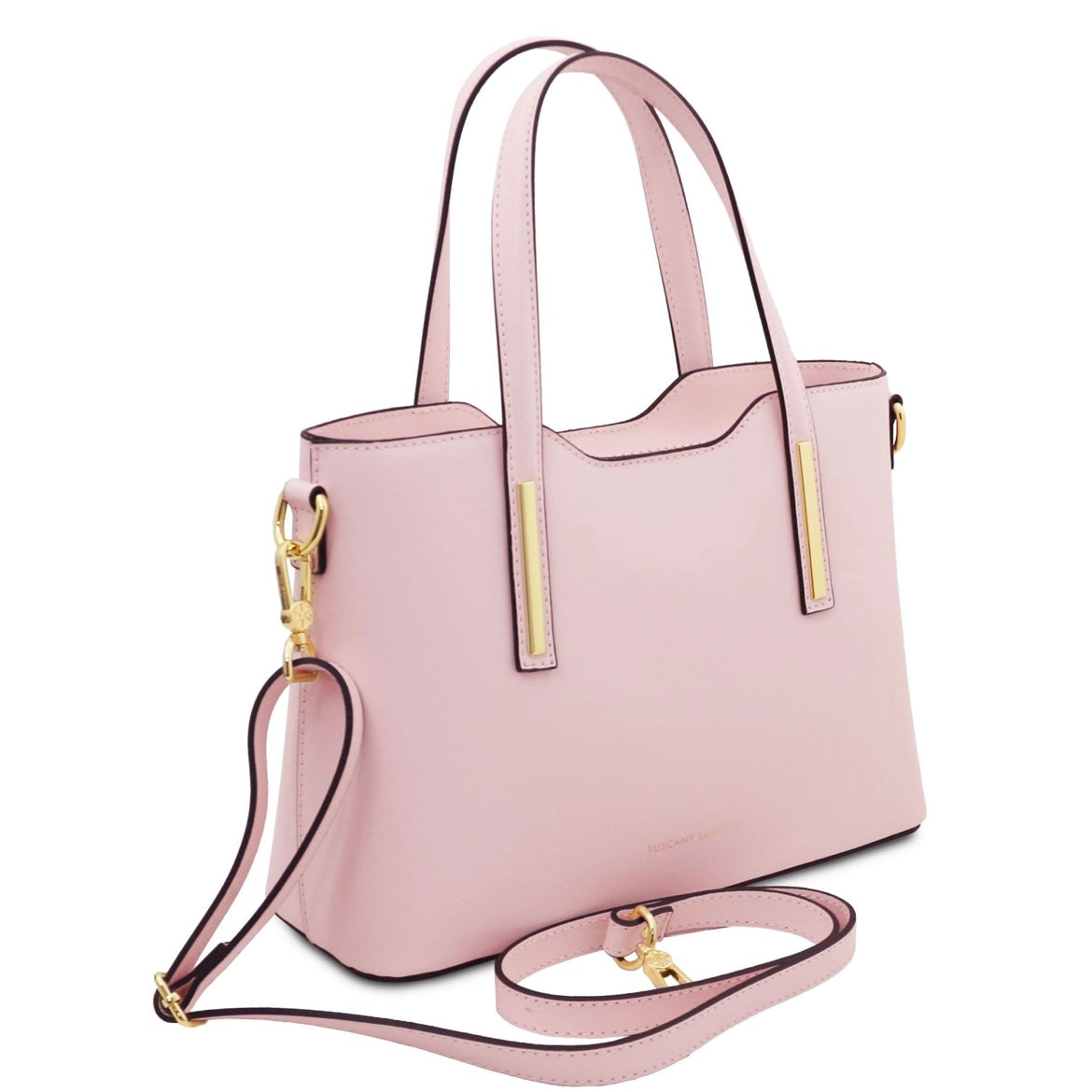 The Tropical Duchess Tuscany Leather  TL BAG OLIMPIA TL141521 Leather Tote - Small Size  in Ballet Pink