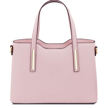 The Tropical Duchess Tuscany Leather  TL BAG OLIMPIA TL141521 Leather Tote - Small Size  in Ballet Pink