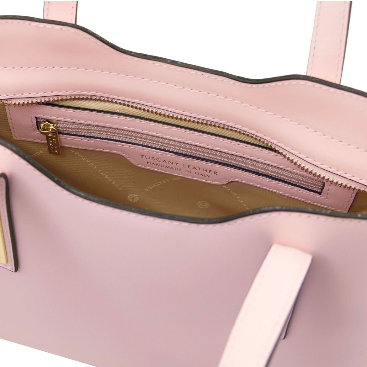 The Tropical Duchess Tuscany Leather  TL BAG OLIMPIA TL141521 Leather Tote - Small Size  in Ballet Pink