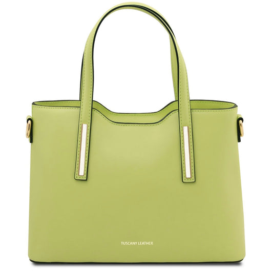 The Tropical Duchess Tuscany Leather  TL BAG OLIMPIA TL141521 Leather Tote - Small Size  in Lime Green