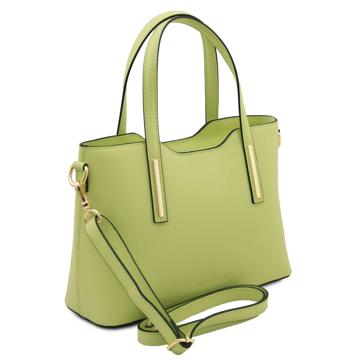 The Tropical Duchess Tuscany Leather  TL BAG OLIMPIA TL141521 Leather Tote - Small Size  in Lime Green
