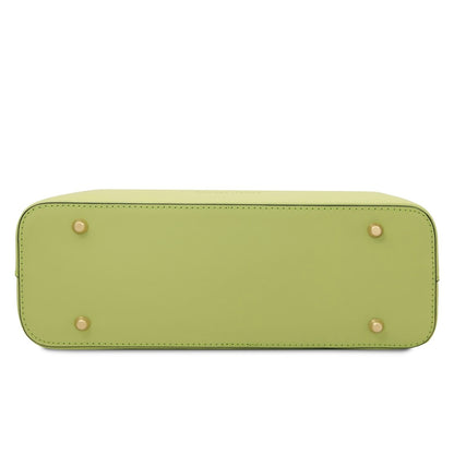 The Tropical Duchess Tuscany Leather  TL BAG OLIMPIA TL141521 Leather Tote - Small Size  in Lime Green