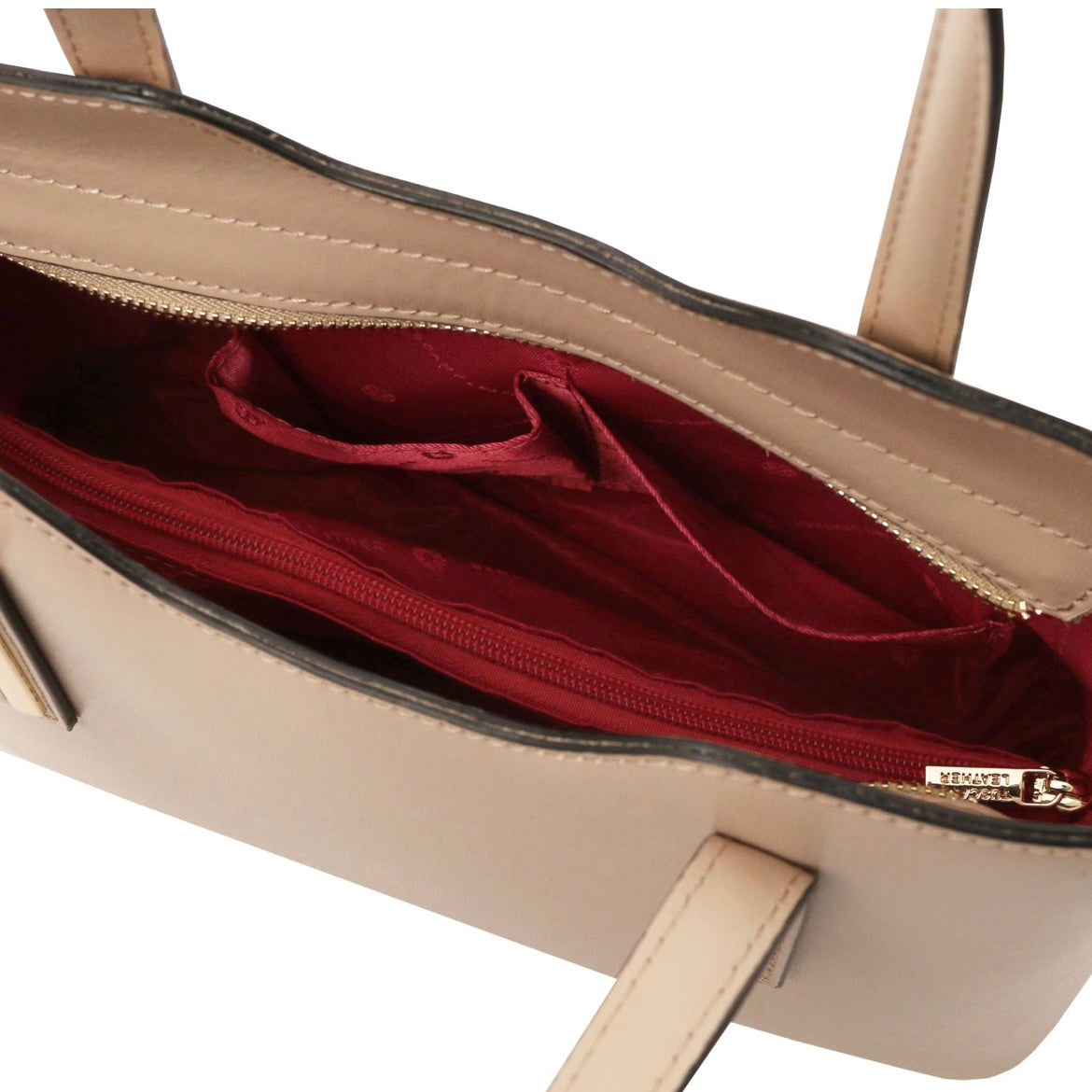 The Tropical Duchess Tuscany Leather  TL BAG OLIMPIA TL141521 Leather Tote - Small Size  in Light Taupe