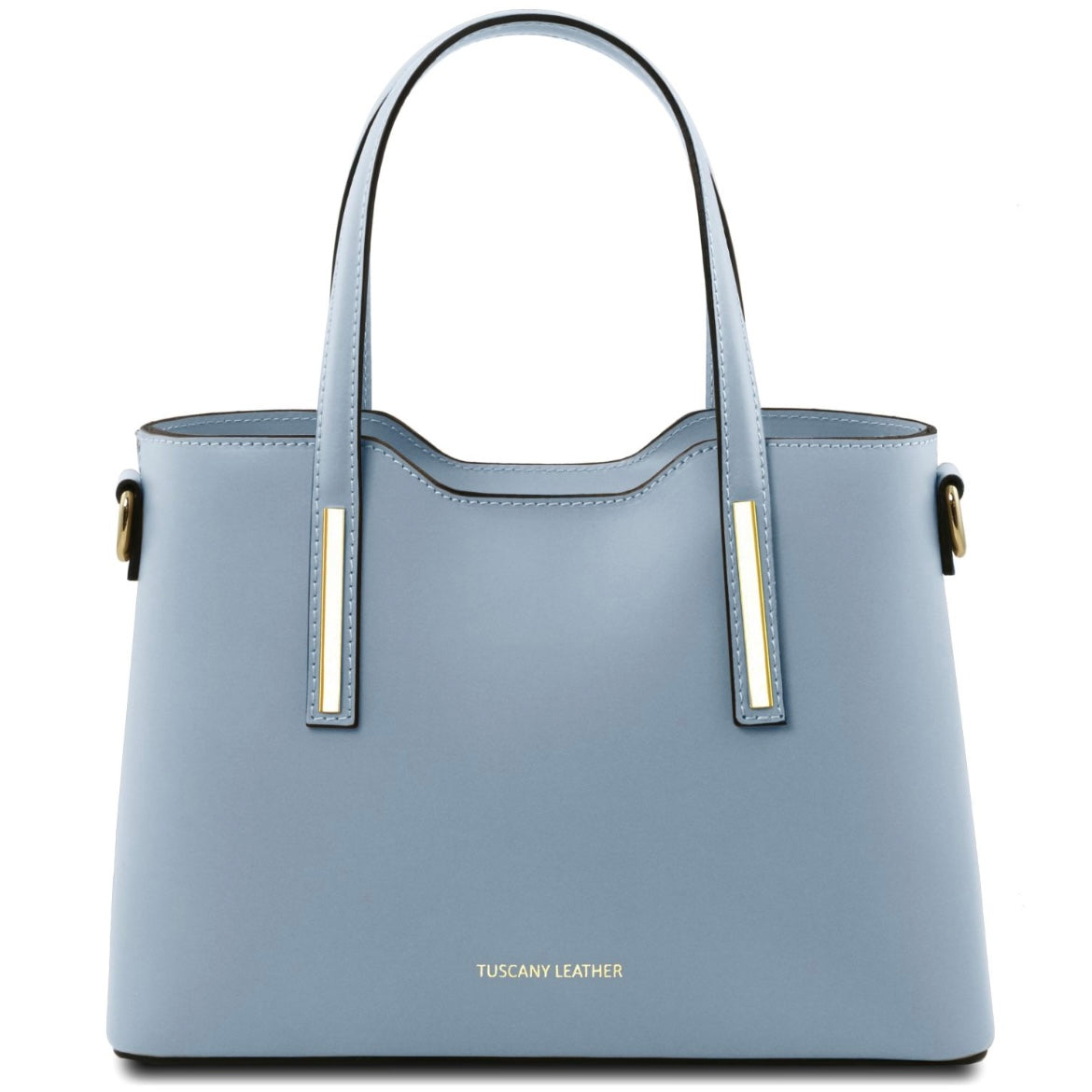 The Tropical Duchess Tuscany Leather  TL BAG OLIMPIA TL141521 Leather Tote - Small Size  in Light Blue
