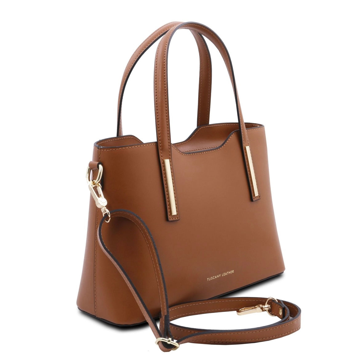 The Tropical Duchess Tuscany Leather  TL BAG OLIMPIA TL141521 Leather Tote - Small Size  in Cognac