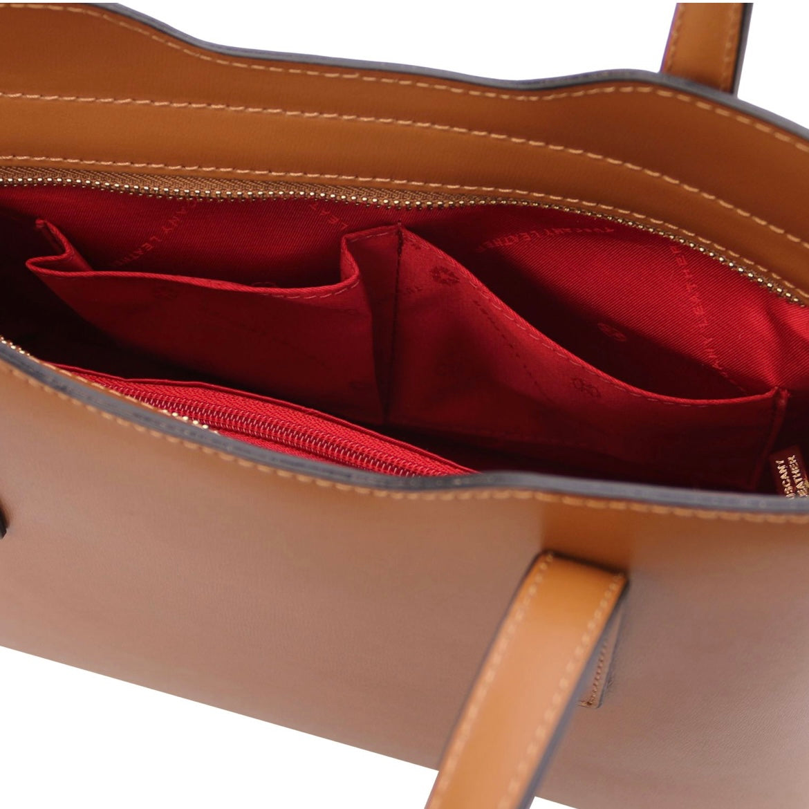 The Tropical Duchess Tuscany Leather  TL BAG OLIMPIA TL141521 Leather Tote - Small Size  in Cognac