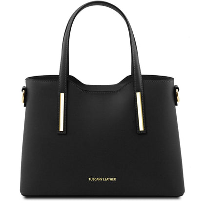 The Tropical Duchess Tuscany Leather  TL BAG OLIMPIA TL141521 Leather Tote - Small Size  in Black
